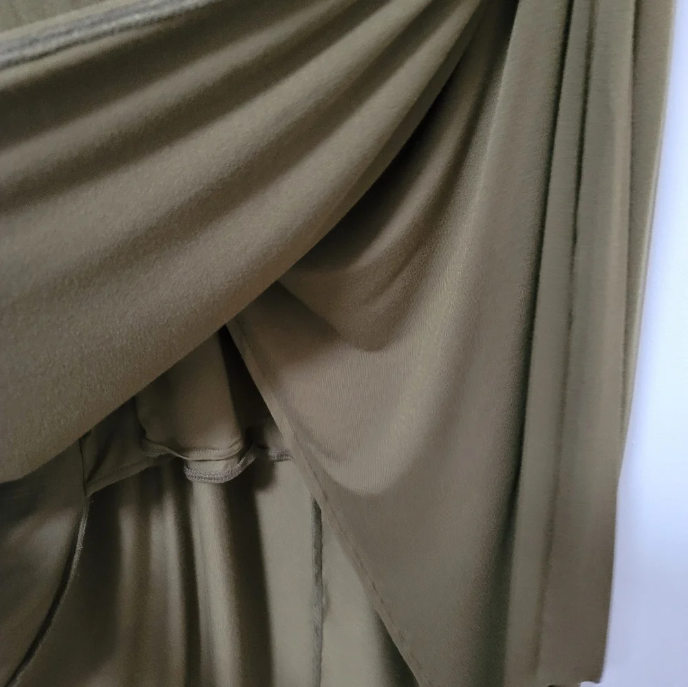 Free People Olive Asyssa Long Sleeve Jersey Maxi Wrap Dress Size Large - Picture 10 of 16